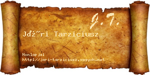 Jári Tarziciusz névjegykártya